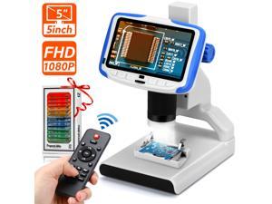 5 inch LCD Digital Microscope 1080P Microscope Video Recorder 200X Magnification with Wireless IR Remote, 8 LED Lights,Sample Slides, 2M Camera Microscope for Kids Education Play 5 inch LCD Digital Microscope 1080P Microscope Video Recorder 200X Magnification with Wireless IR Remote, 8 LED Lights,Sample Slides, 2M Camera Microscope for Kids Education Play