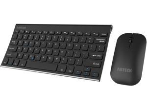 Bluetooth keyboard and mouse combination ultra-compact ultra-thin stainless steel full-size keyboard and mouse, suitable for computers/desktops/PC/laptops/surfaces and Windows 10/8/7 built-in