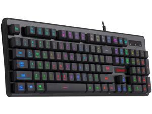 Redragon K509-RGB PC Gaming Keyboard 104 Key Quiet Low Profile RGB Keyboard Backlit Dyaus Mechanical Feel Keyboard for Windows PC (Without Edge Side Light Illumination) Redragon K509-RGB PC Gaming Keyboard 104 Key Quiet Low Profile RGB Keyboard Backlit Dyaus Mechanical Feel Keyboard for Windows PC (Without Edge Side Light Illumination)