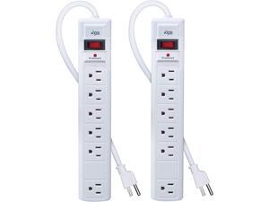 2-Foot Cord Overload Protection KMC 6-Outlet Surge Protector Power Strip 4-Pack 600 Joule