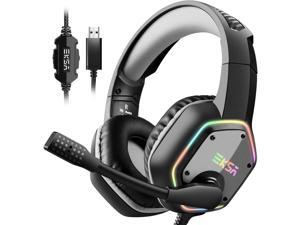 Gaming Headset with 7.1 Surround Sound Stereo, PS4 USB Headphones with Noise Canceling Mic & RGB Light, Compatible with PC, PS4 Console, Laptop (Gray) Gaming Headset with 7.1 Surround Sound Stereo, PS4 USB Headphones with Noise Canceling Mic & RGB Light, Compatible with PC, PS4 Console, Laptop (Gray)