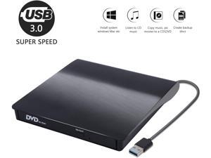 External CD/DVD Drive, USB 3.0 Slim CD/DVD +/-RW Rewriter Burner Writer, High Speed Data Transfer Optical Drives Player for PC Desktop/Laptop/Linux/Mac OS/Windows10/ 8/7 External CD/DVD Drive, USB 3.0 Slim CD/DVD +/-RW Rewriter Burner Writer, High Speed Data Transfer Optical Drives Player for PC Desktop/Laptop/Linux/Mac OS/Windows10/ 8/7