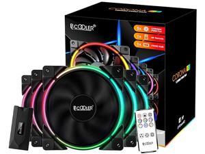 Pccooler 120mm Fan Moonlight Series 5 in 1 Kit Upgrade,PC-5M120 ARGB LED Computer Case Fan - PWM Cooling Fan - Dual Light Loop Quiet Fan/Multiple Light Modes with Wireless Controller for PC Case Pccooler 120mm Fan Moonlight Series 5 in 1 Kit Upgrade,PC-5M120 ARGB LED Computer Case Fan - PWM Cooling Fan - Dual Light Loop Quiet Fan/Multiple Light Modes with Wireless Controller for PC Case