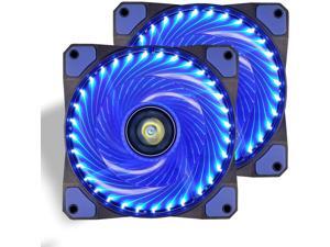 120mm PC Case Cooling Fan Super Silent Computer LED High Airflow Cooler Fans - Blue (2 Pack) 120mm PC Case Cooling Fan Super Silent Computer LED High Airflow Cooler Fans - Blue (2 Pack)