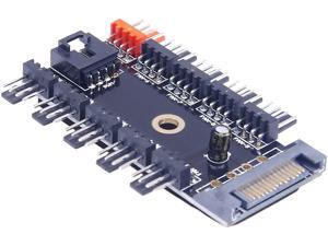 10-Channel PC FAN PWM HUB DC12V SATA Port Power Supply Maximum Support 10-Channel PWM Fan Temperature Control Suitable for Motherboard 3Pin 4Pin fan 10-Channel PC FAN PWM HUB DC12V SATA Port Power Supply Maximum Support 10-Channel PWM Fan Temperature Control Suitable for Motherboard 3Pin 4Pin fan