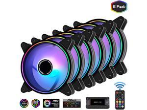 Moonlight 120mm RGB Case Fan with 10-Port Fan Hub X and Remote,Motherboard Aura SYNC,Speed Control,Addressable Fan for PC Case-6 Pack Moonlight 120mm RGB Case Fan with 10-Port Fan Hub X and Remote,Motherboard Aura SYNC,Speed Control,Addressable Fan for PC Case-6 Pack