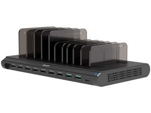 Alxum USB Charging Station, Fast 120W 10 Port Phone Docking Station Organizer with Smart IC, 2 Quick Charge 3.0 & Type C Desktop Charger Dock for Multi Devices, iPhone, Samsung Galaxy, XiaoMi, iPad
