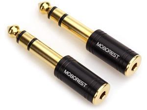 3.5mm to 1/4 Adapter - Authentic Genuine Universal 6.35mm Pure Copper Adapter Jack - 3.5mm (1/8 Inch) Female to 6.35mm (1/4 Inch) Male Headphone Adapter, Black Fashion 2-Pack 3.5mm to 1/4 Adapter - Authentic Genuine Universal 6.35mm Pure Copper Adapter Jack - 3.5mm (1/8 Inch) Female to 6.35mm (1/4 Inch) Male Headphone Adapter, Black Fashion 2-Pack