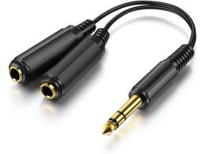 1/4 6.35mm Stereo Plug / Male to Dual 1/4 6.35mm Jack /Female Splitter Adapter Cable Converter 0.6 feet 1/4 6.35mm Stereo Plug / Male to Dual 1/4 6.35mm Jack /Female Splitter Adapter Cable Converter 0.6 feet