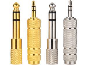 4 Pieces Headphone Adapter 6.35 mm (1/4 Inch) Male to 3.5 mm Female and Audio Stereo Plug 3.5 mm Male to 6.35 mm (1/4 Inch) Female 4 Pieces Headphone Adapter 6.35 mm (1/4 Inch) Male to 3.5 mm Female and Audio Stereo Plug 3.5 mm Male to 6.35 mm (1/4 Inch) Female