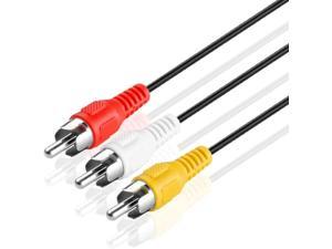 TNP 3 RCA Cable (30 FT) - 3RCA AV RCA Composite Video + 2RCA Stereo Audio M/M Male to Male Dual Shielded RCA Connector Plug Jack Wire Cord