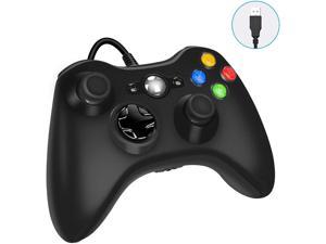 Xbox 360 Wired Game Controller USB Wired Gamepad Controller for Microsoft Xbox 360 PC Windows 7810 with Dual-Vibration Turbo Trigger Buttons (Black)