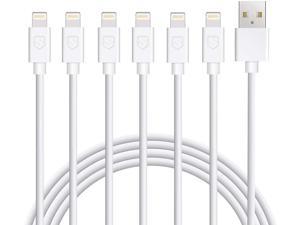Atill iPhone Charger 6Pack 3FT USB Lightning Cable Charging Cord Compatible with iPhone XR XS XSMax X 8 8 Plus 7 7 Plus 6 6s Plus SE 5 5s 5c iPad iPod White 