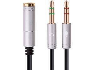 NANYI Headset Splitter Cable for PC 3.5mm Jack Headphones Adapter Convertors for PC 3.5mm Female with Headphone/Microphone Transform to 2 Dual 3.5mm Male for Computer Y Splitter Audio(Silver) NANYI Headset Splitter Cable for PC 3.5mm Jack Headphones Adapter Convertors for PC 3.5mm Female with Headphone/Microphone Transform to 2 Dual 3.5mm Male for Computer Y Splitter Audio(Silver)