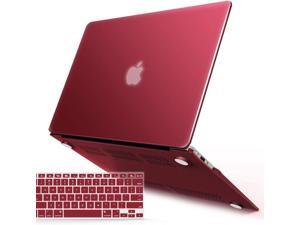 Macbook Air 11 Inch Case Model A1370 A1465, Soft Touch Plastic Hard Shell Case Bundle With Keyboard Cover For Apple Laptop Mac Air 11, Wine Red, A11wr+1