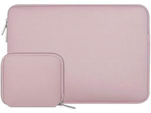 MOSISO Laptop Sleeve Compatible with MacBook Air 11 11.6-12.3 inch Acer Chromebook R11/HP Stream/Samsung/ASUS/Surface Pro X/7/6/5/4/3 Water Repellent Neoprene Bag with Small Case Baby Pink
