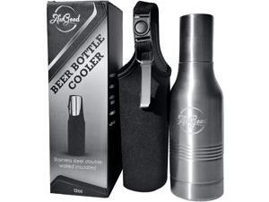 Beer Bottle Insulator: Stainless Steel Double Wall Bottle Cooler with Cover/Includes Bottle Opener and fits long neck and standard neck 12oz bottles Beer Bottle Insulator: Stainless Steel Double Wall Bottle Cooler with Cover/Includes Bottle Opener and fits long neck and standard neck 12oz bottles