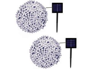 QINOL Solar String Lights Outdoor Waterproof Upgraded Super Bright 2-Pack Each 200 LED 72FT Solar Lights Outdoor 8 Modes Fairy Lights for Garden Decorations Yard Tree Wedding Party (Cool White)