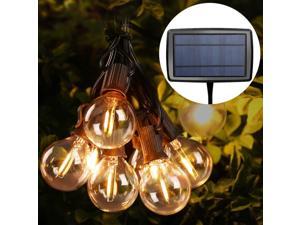 Solar Outdoor String Lights D Patio Lights USB Rechargeable Portable Bistro Lights 25ft 25 G40 Bulbs Edison Caf?? String Lights for Porch Pergola Backyard Deck Garden Pool Party Wedding