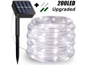 Solar LED powered Fairy String Rope strip Lights Waterproof Outdoor garden patio 