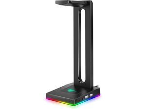 Havit RGB Headphones Stand with 3.5mm AUX and 2 USB Ports Headphone Holder for Gamers Gaming PC Accessories Desk