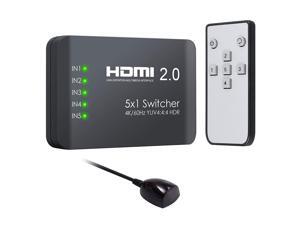 VinTeam HDMI Switch 5 Ports HDMI 2.0 Switcher Support 4K@60Hz YUV 4:4:4 and HDR HDMI Hub with IR Remote for Blu-ray One X PS4 Pro TV Box Laptop Projector HDTV VinTeam HDMI Switch 5 Ports HDMI 2.0 Switcher Support 4K@60Hz YUV 4:4:4 and HDR HDMI Hub with IR Remote for Blu-ray One X PS4 Pro TV Box Laptop Projector HDTV