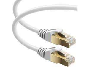 Cat7 Ethernet Cable 75 Ft - RJ45 Connector - Double Shielded STP - 10 Gigabit 600MHZ - Cat 7 High Speed RJ45 LAN Wire for Router Modem Gaming Hub &ndash White - 75 FT. Cat7 Ethernet Cable 75 Ft - RJ45 Connector - Double Shielded STP - 10 Gigabit 600MHZ - Cat 7 High Speed RJ45 LAN Wire for Router Modem Gaming Hub &ndash White - 75 FT.