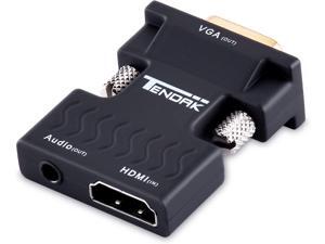 Tendak Active 1080P Female HDMI to VGA Male Converter Adapter Dongle with 3.5mm Stereo Audio Portable HDMI Connector for Laptop PC PS3 Xbox STB Blu-ray DVD TV Stick Tendak Active 1080P Female HDMI to VGA Male Converter Adapter Dongle with 3.5mm Stereo Audio Portable HDMI Connector for Laptop PC PS3 Xbox STB Blu-ray DVD TV Stick