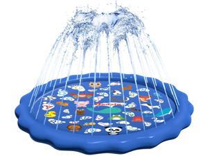 Jsdoin Sprinkler for Kids Splash Pad Wading Pool and Learning Mat - 68&rsquo&rsquo Inflatable Outdoor Water Toy - Fun Early Education Puzzle Swimming Pool with Sprinklers for Babies and Toddlers Jsdoin Sprinkler for Kids Splash Pad Wading Pool and Learning Mat - 68&rsquo&rsquo Inflatable Outdoor Water Toy - Fun Early Education Puzzle Swimming Pool with Sprinklers for Babies and Toddlers