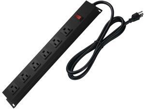 Metal Wall Mount Power Strip, Mountable Power Outlet with 6 AC Outlets, Aluminum Alloy Mount Power Socket with Switch, 6 FT SJT 3/C 14AWG Power Cord, 15A 125V 1875W (6AC) Metal Wall Mount Power Strip, Mountable Power Outlet with 6 AC Outlets, Aluminum Alloy Mount Power Socket with Switch, 6 FT SJT 3/C 14AWG Power Cord, 15A 125V 1875W (6AC)