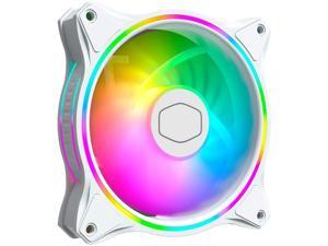 Cooler Master MasterFan MF120 Halo White Edition Duo-Ring Addressable RGB 120mm Fan with 24 Independently-Controlled LEDs, Absorbing Rubber Pads, PWM Static Pressure for Case & Liquid Radiator Cooler Master MasterFan MF120 Halo White Edition Duo-Ring Addressable RGB 120mm Fan with 24 Independently-Controlled LEDs, Absorbing Rubber Pads, PWM Static Pressure for Case & Liquid Radiator