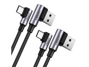 UGREEN USB C Cable 2 Packs Type C Cable 18W Fast Charging USB A to USB C Cable Right Angle for iPad Pro 2021 Samsung S21 S20 Note20 S10 S9 Google Pixel PS5 GoPro Hero 8 LG G8 V50 V20 Nintendo 6ft