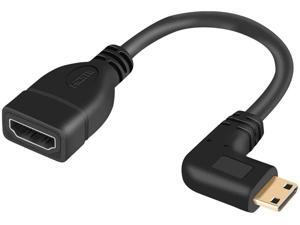 Mini HDMI to HDMI Cable, CableCreation 0.5ft 90 Degree Left Angle Mini-HDMI Male to HDMI Female Adapter,Support 1080P Full HD,3D,for Camera,Camcorder,Graphics Card,Laptop,Tablet,HDTV,Projector,Black Mini HDMI to HDMI Cable, CableCreation 0.5ft 90 Degree Left Angle Mini-HDMI Male to HDMI Female Adapter,Support 1080P Full HD,3D,for Camera,Camcorder,Graphics Card,Laptop,Tablet,HDTV,Projector,Black