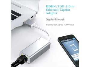 D USB to Ethernet Adapter USB Network Adapter USB 30 to 101001000 Gigabit RJ45 LAN Wired Network Extension Converter for Windows 7810 Vista XP Mac OS Chrome OS LinuxMax Mi Box MacB