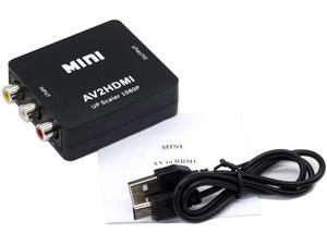 AV to HDMI Converter RCA to HDMI 1080P Mini RCA Composite CVBS AV to HDMI Video Audio Converter Adapter Supporting PAL NTSC with USB Charge Cable for PC Laptop Xbox PS4 PS3 TV STB VHS VCR DVD