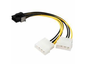 8 Pin PCI Express Male To Dual LP4 4Pin Molex IDE Power Cable Adapter 8 Pin PCI Express Male To Dual LP4 4Pin Molex IDE Power Cable Adapter
