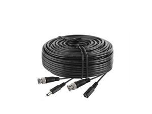 15Ft Security Camera Cable CCTV Video Power Wire BNC RCA Black Cord DVR