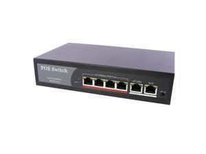 PoE Network Switch 10/100m Power Injector 4 Port + 2 Port Power Over Ethernet PoE Network Switch 10/100m Power Injector 4 Port + 2 Port Power Over Ethernet