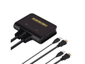 HDMI KVM Switch 2 Port with Cables for Keyboard Mouse Monitor Sharing HDMI KVM Switch 2 Port with Cables for Keyboard Mouse Monitor Sharing