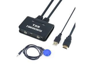 HDMI KVM Switch Button Switcher USB Port With Cable For Monitor Keyboard Mouse HDMI KVM Switch Button Switcher USB Port With Cable For Monitor Keyboard Mouse