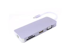 Type C to HDMI VGA Adapter USB-C 3.1 Dongle Hub PD USB 3.0 Hub RJ45 Lan Ethernet Type C to HDMI VGA Adapter USB-C 3.1 Dongle Hub PD USB 3.0 Hub RJ45 Lan Ethernet