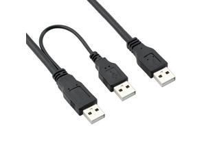 High Speed 2ft 60cm USB 2.0 A to 2 X A Power Data Cable Cord Wire Male to Male High Speed 2ft 60cm USB 2.0 A to 2 X A Power Data Cable Cord Wire Male to Male