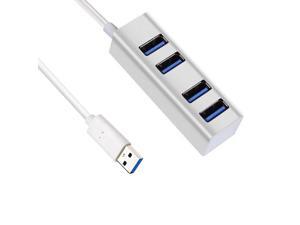 Aluminum 4 Port USB 3.0 Hub 5Gbps High Speed Mini Portable Adapter For PC Laptop Aluminum 4 Port USB 3.0 Hub 5Gbps High Speed Mini Portable Adapter For PC Laptop