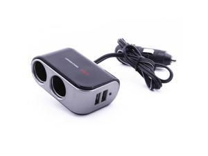 2 Way Dual DC Car Socket Cigarette Lighter Y Splitter w/ 2 USB Port 2A Charger 2 Way Dual DC Car Socket Cigarette Lighter Y Splitter w/ 2 USB Port 2A Charger