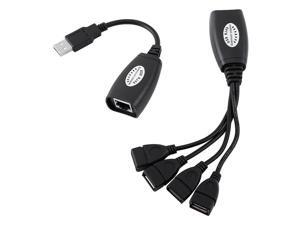USB Over Ethernet Extension RJ45 Cat5e Cable LAN Adapter Extender 4 Port HUB USB Over Ethernet Extension RJ45 Cat5e Cable LAN Adapter Extender 4 Port HUB