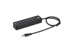 Super Speed USB3.0 7-Port USB Hub Adapter with One 5V 2.1A Charging Port Black Super Speed USB3.0 7-Port USB Hub Adapter with One 5V 2.1A Charging Port Black