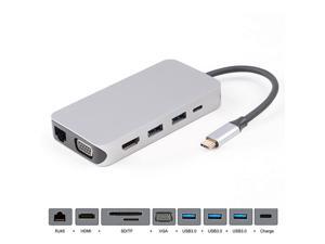 USB-C Thunderbolt 3 to HDMI VGA Lan USB 3.0 3.1 SD Card Reader Type C Converter USB-C Thunderbolt 3 to HDMI VGA Lan USB 3.0 3.1 SD Card Reader Type C Converter