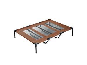 Elevated Breathable Pet Bed Non-slip Pet Cot Metal Frame w/ Carry Bag Coffee Elevated Breathable Pet Bed Non-slip Pet Cot Metal Frame w/ Carry Bag Coffee