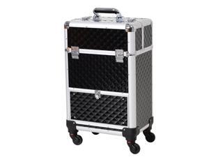 Upright Studded Make up Case Travel Trolley Black Upright Studded Make up Case Travel Trolley Black