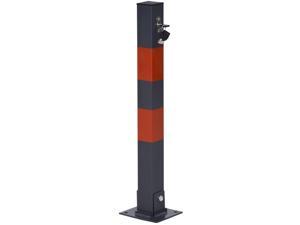 Manual Folding Parking Barrier Post Lock W/ Reflective Stickers Steel Manual Folding Parking Barrier Post Lock W/ Reflective Stickers Steel